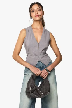 boohoo Marl Bengaline Gilet à Crochet et Oeillets<Femme Tailleurs|Tops