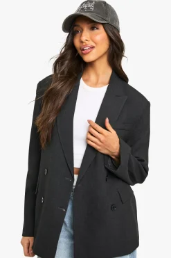 Marl Blazer ajusté à double boutonnage