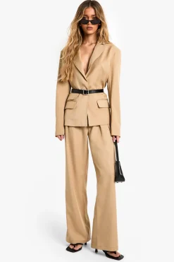 boohoo Marl Blazer Ceinturé Sur Mesure Une Seule Rangée<Femme Tailleurs|Blazers