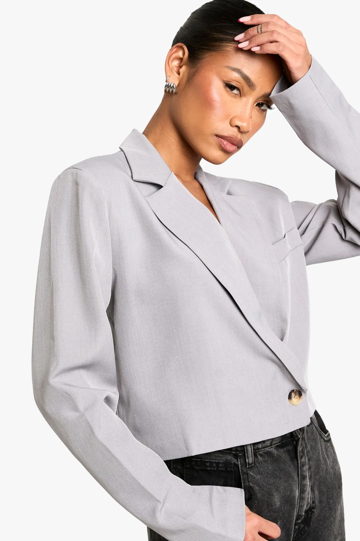 Marl Boxy Crop Blazer