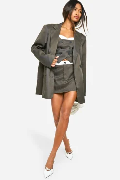 boohoo Marl Contraste Détail Gilet Cintré<Femme Tailleurs|Tops