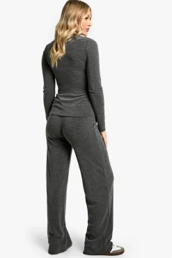 boohoo Maternité Cardigan boutonné en maille douce & Pantalon à jambes larges<Femme Ensembles
