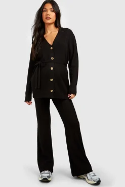 Maternité Cardigan Tricoté & Ensemble Coordonné Pantalon Large