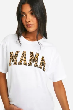 Maternité Mama T-shirt oversize à motif léopard