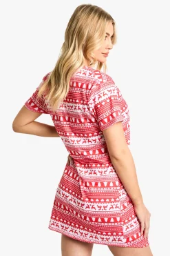 boohoo Maternité Noël Imprimé Fair Isle Ensemble de 2 nuisettes boutonnées effet pêche<Femme Pyjamas