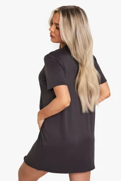 boohoo Maternité Nuisette Boutonnée à Col Classique<Femme Pyjamas