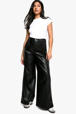 Maternité - Pantalon en synthétique à jambes larges pour ventre arrondi