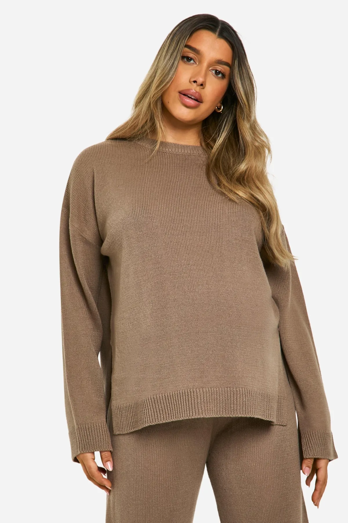 boohoo Maternity Soft Knit Jumper And Flares Knitted Co-ord<Femme Ensembles