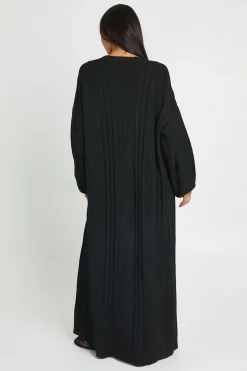 Maxi Cardigan Long En Maille Côtelée Mixte Douce Et Tricotée