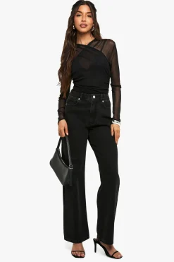 boohoo Mesh Cross Over Bodysuit<Femme Tops D’Automne|Tops