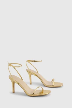 boohoo Metallic Barely There Low Stiletto Heels< Chaussures Festives|Chaussures À Talons