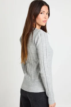 Metallic Silver Thick Rib Knitted Cardigan