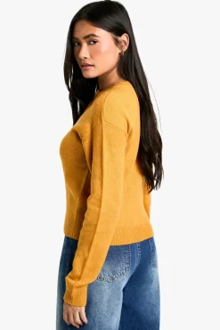 Micro-Cardigan à encolure ras-du-cou en maille fine