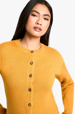 Micro-Cardigan à encolure ras-du-cou en maille fine