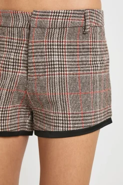 boohoo Micro-short effet laine à carreaux<Femme Looks Chocolat|Looks Preppy