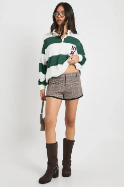 boohoo Micro-short effet laine à carreaux<Femme Looks Chocolat|Looks Preppy
