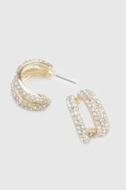 Mini Boucles d'Oreilles à Double Anneau Ornementées