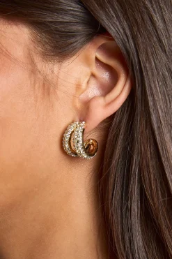 Mini Boucles d'Oreilles à Double Anneau Ornementées