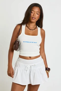 boohoo Mini-jupe Aspect Lin Avec Nœud Frontal<Femme Jupes|Jupes