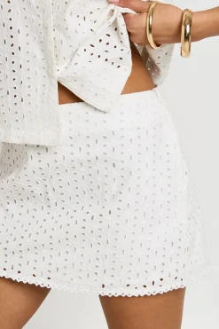 Mini-jupe Broderie Boxy