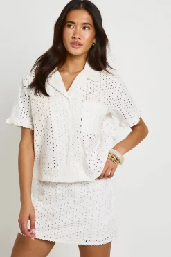 Mini-jupe Broderie Boxy
