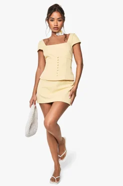 boohoo Mini Jupe à Détail de Bouton Latéral<Femme Jupes|Jupes