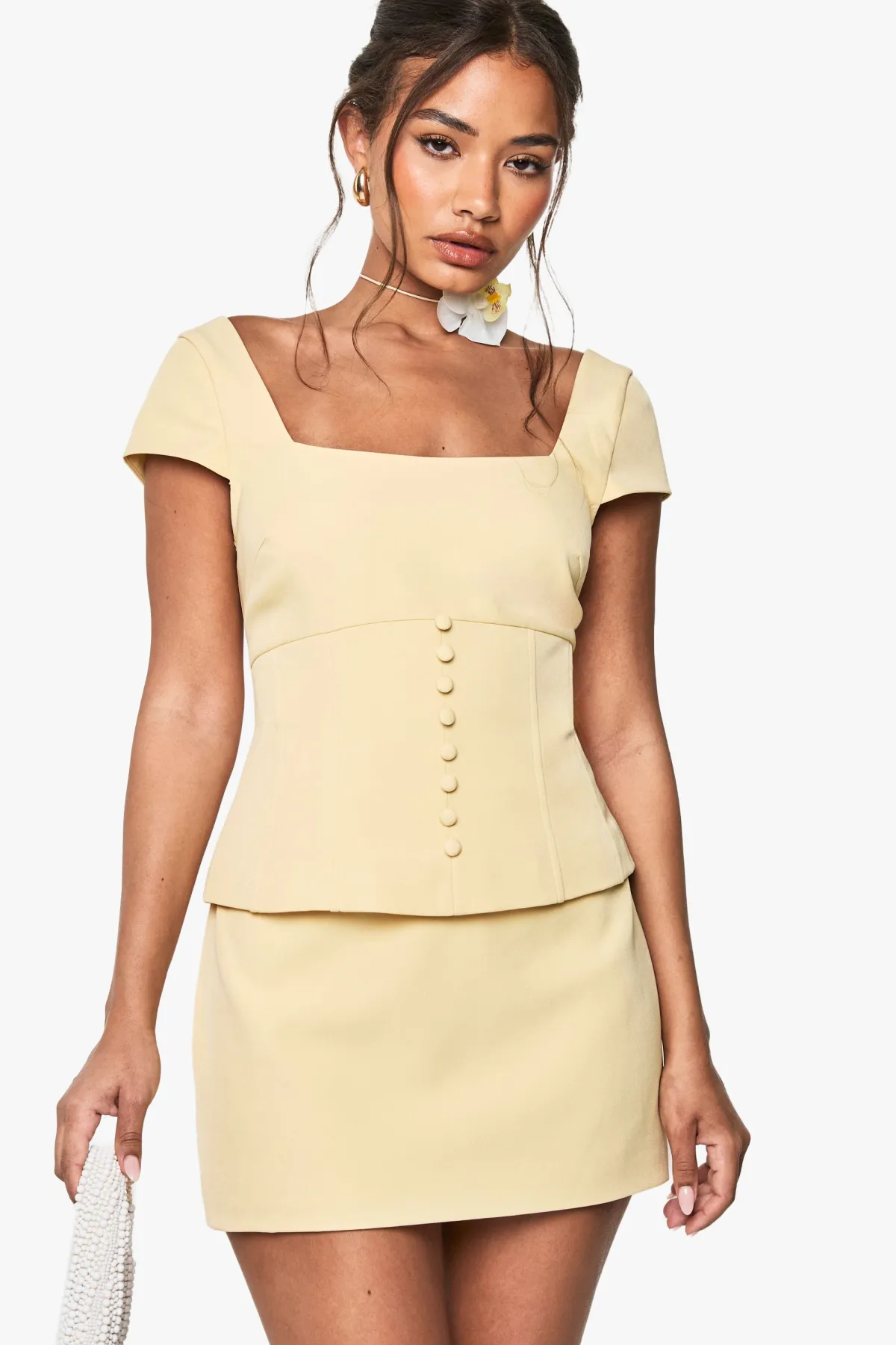 boohoo Mini Jupe à Détail de Bouton Latéral<Femme Jupes|Jupes