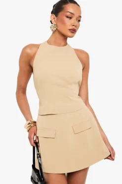 Mini-jupe à détail de poche tissée