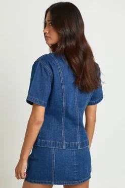 Mini-jupe En Denim À Détail De Poches