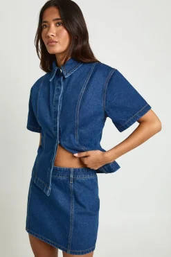 Mini-jupe En Denim À Détail De Poches