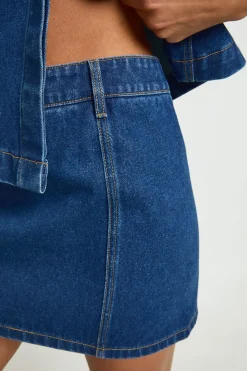 Mini-jupe En Denim À Détail De Poches
