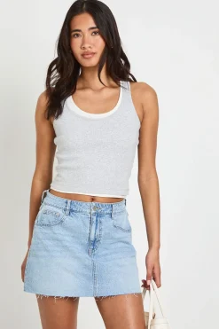 Mini-jupe en denim Petite