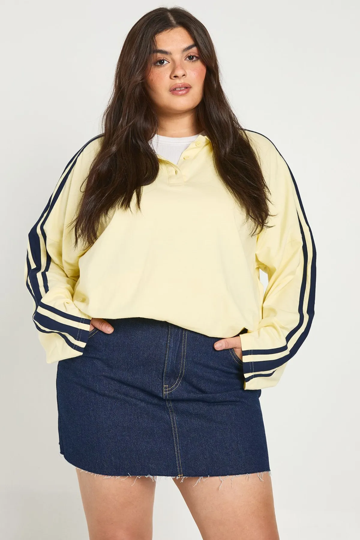 boohoo Mini-jupe en denim Plus<Femme Jupes|Denim