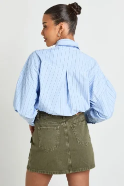 Mini-jupe En Denim Utilitaire