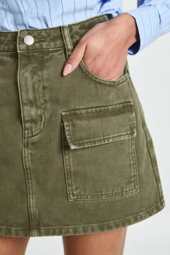 Mini-jupe En Denim Utilitaire