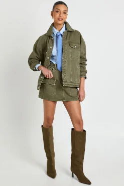 Mini-jupe En Denim Utilitaire