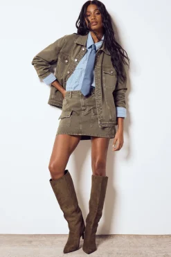 Mini-jupe En Denim Utilitaire