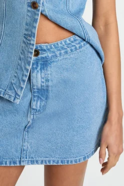 boohoo Mini-jupe En Jean<Femme Jupes|Denim