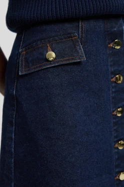 Mini-jupe En Jean À Boutonnage Devant