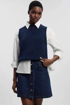 Mini-jupe En Jean À Boutonnage Devant