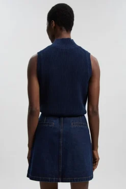 Mini-jupe En Jean À Boutonnage Devant Petite Taille