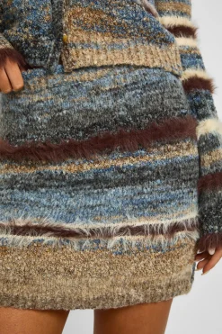 boohoo Mini-jupe en maille texturée et pelucheuse<Femme Jupes|Pulls Et Gilets