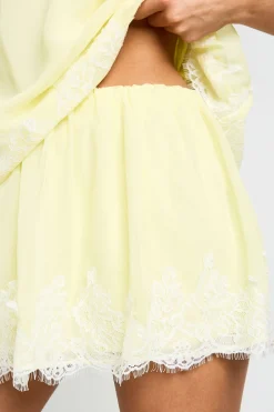 boohoo Mini Jupe En Mousseline Avec Bordure En Dentelle<Femme Jupes|Jupes
