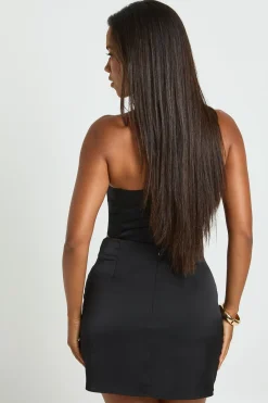 boohoo Mini-jupe en Satin avec Empiècement en Dentelle Tall<Femme Jupes|Jupes