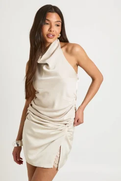 Mini-jupe En Satin Avec Insert En Dentelle