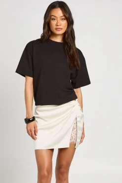 Mini-jupe En Satin Avec Insert En Dentelle Tall