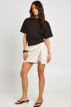 Mini-jupe En Satin Avec Insert En Dentelle Tall