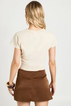 Mini-jupe En Satin Avec Insert En Dentelle Petite