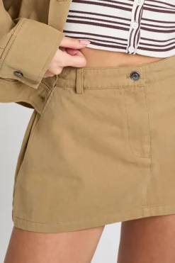 Mini-jupe en Sergé à Poches Utilitaires