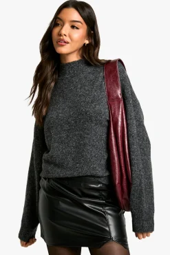 boohoo Mini-jupe en synthétique à ourlet fendu<Femme Jupes|Jupes